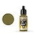 A 17ml bottle of Vallejo Model Air Tank Ochre 1943 acrylic paint with a black dropper cap, shown next to a circular swatch of the paint colour.