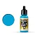 A 17ml bottle of Vallejo Model Air Light Sea Blue acrylic paint with a black dropper cap, shown next to a blue paint swatch circle.