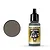A 17ml bottle of Vallejo Model Air Panzer Olive acrylic paint with a black dropper cap, shown next to a circular swatch of the paint color.