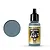 A 17ml bottle of Vallejo Model Air Medium Grey acrylic paint with a black dropper cap, shown next to a circular swatch of the grey paint color.
