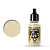 A 17ml bottle of Vallejo Model Air Aged White acrylic airbrush paint with a black dropper cap, shown next to a circular color swatch.