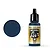 A 17ml bottle of Vallejo Model Air Dark Mediterranean Blue acrylic paint with a black dropper cap and a circular color swatch to the left.