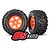 Traxxas 4.0/5.5" Sledgehammer Tyres on Orange Dual Spoke Rims - Glued Wheels 2Pcs 7774T