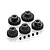 A set of five black steel 1Mod pinion gears in sizes 18T, 19T, 20T, 21T, and 22T, accompanied by five small grub screws on a white background.