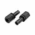 Two black metal flywheel pilot posts for RC cars, shown against a plain white background.