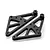 Two black anodized aluminium wheelie bar mounts for HSP RC cars, featuring triangular cutouts and multiple mounting holes.