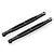 Two black aluminium RC rear upper suspension linkages with metal pivot ball ends, shown against a white background.