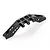 A black anodized aluminium axle truss for an RC car, featuring multiple mounting holes and a rigid, angular design.