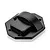 A black aluminium gear cover for an RC car, featuring a raised central housing and mounting holes on a flat octagonal base.