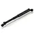 A black telescopic universal CVD driveshaft for an RC car, featuring a splined sliding section and universal joints at both ends.