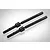 Two black steel CVD driveshafts for RC cars, shown at an angle against a light grey background.