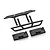 A set of black plastic RC car nerf bars and mounting brackets on a white background.