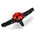 HSP RC rear axle housing featuring a black plastic casing and a shiny metallic red differential cover.
