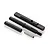 A set of four black metal RC gear shafts and pins on a white background.