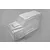 A clear, unpainted 1/16 scale RC crawler body shell, viewed from a high angle against a plain grey background.