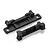 Two black plastic HSP bumper mount components for RC vehicles shown on a white background.