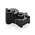 A black plastic HSP gearbox case for an RC vehicle, shown from a high-angle studio perspective against a white background.