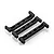 Three black plastic HSP chassis frame blocks arranged diagonally on a white background.
