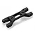 A black plastic HSP battery mount component for RC cars, featuring a central rectangular opening and four mounting holes.