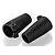 Two black plastic rear axle cover bushings for an RC car, shown against a white background.