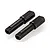 Two black metal drive gear shafts for RC vehicles, shown at an angle on a white background.