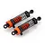 Two orange and black aluminium RC shock absorbers with black coil springs, shown on a white background.
