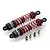Two HSP aluminium RC shock absorbers with red springs and four small metal ball joint inserts on a white background.