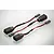 Two HSP turn signal adapter cables with black connectors and red and black wiring on a white background.