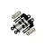 A pair of black GPM Racing piggyback RC shocks with silver springs and mounting hardware on a white background.