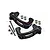 A pair of black GPM Racing aluminium C-hub steering carriers with included screws, nuts, and metal bushings on a white background.