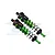 GPM Green Aluminium Front Piggyback Shocks 128mm SLE128F/L-G-BK