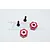 Two red anodized aluminium wheel hex adapters with two black screws on a white background with a GPM Racing logo watermark.