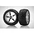 HSP 2.3" Rear Buggy Tyres on Silver Rims - Glued Wheels 2Pcs 06026I