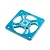 A blue anodized aluminium 40mm fan protector grill by Yeah Racing with a central logo and four mounting holes.