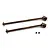 Two brown metal RC center drive shafts by Yeah Racing with two small black grub screws on a white background.