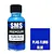 A 30ml bottle of SMS Premium Fluro Blue acrylic lacquer paint with a black cap, next to a blue square swatch labeled PL45 Fluro Blue.