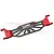 GPM Racing red aluminium and carbon fibre battery cover for RC cars, featuring a central carbon plate with red metal ends.