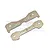 Two flat, silver-coloured stainless steel RC bulkhead tie bars with multiple mounting holes and laser-etched markings.