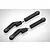 Two black plastic RC car upper suspension linkages with metal ball ends on a white background.