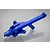 A blue anodized aluminium front chassis brace by GPM Racing for RC vehicles, shown against a light grey background.