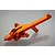 An orange anodized aluminium front chassis brace by GPM Racing, featuring a machined design with mounting points and laser-etched branding.