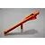 An orange anodized aluminium RC car chassis brace by GPM Racing on a grey background.