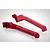 Two red anodized aluminium RC chassis braces from GPM Racing, shown from different angles on a white background.