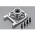 A silver aluminium Rovan clutch bracket for 5IVE-T RC cars, featuring a pre-installed rubber shielded bearing and four black mounting screws.