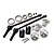 GPM 110mm Hardened Steel Front/Rear CVD Shaft 2Pcs w/ Silver Aluminium Wheel Lock & Hex Claw Set TXMW110F/RS-S