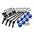 GPM Hardened Steel 110mm Front & Rear CVD Shaft w/ Blue Aluminium Wheel Lock & Hex Claw Set TXMW110FRS-B