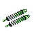 GPM Green Aluminium Sledge 128mm Adjustable Front Shocks 2Pcs w/ 6mm Shafts SLE128F-G-BK