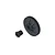 A black plastic spur gear and a matching splined gear adapter shown against a plain white background.