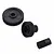 Three black plastic RC transmission gears of varying sizes arranged on a white background.