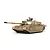 A Tamiya 1/48 scale British Challenger 2 desertised tank model kit, fully assembled and painted in a tan desert camouflage scheme.